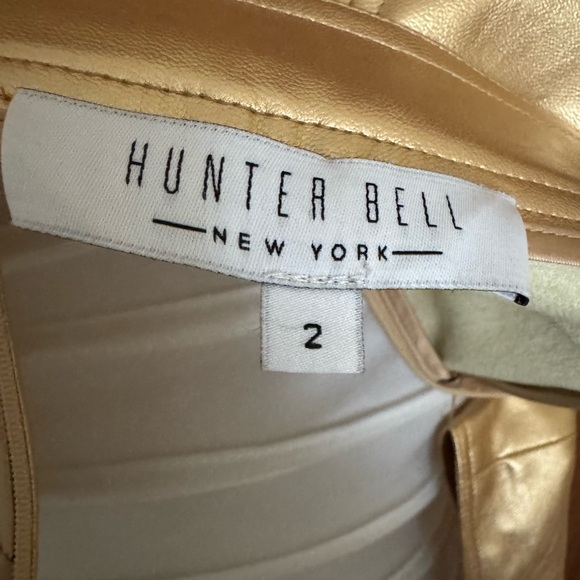 Pre-owned HUNTER BELL New York Size 2 Gold Metallic Faux Leather Maxi Skirt - Picture 8 of 10